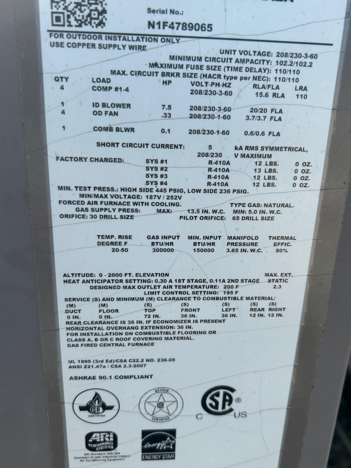 (2) York 20-Ton (1) York 10 Ton Rooftop Air Conditioning Units